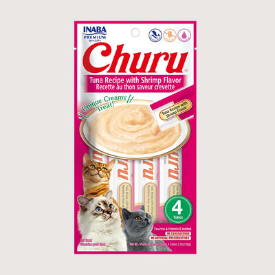 Snack Para Gato Cremoso Inaba Churu Atún Y Camarón 14 g
