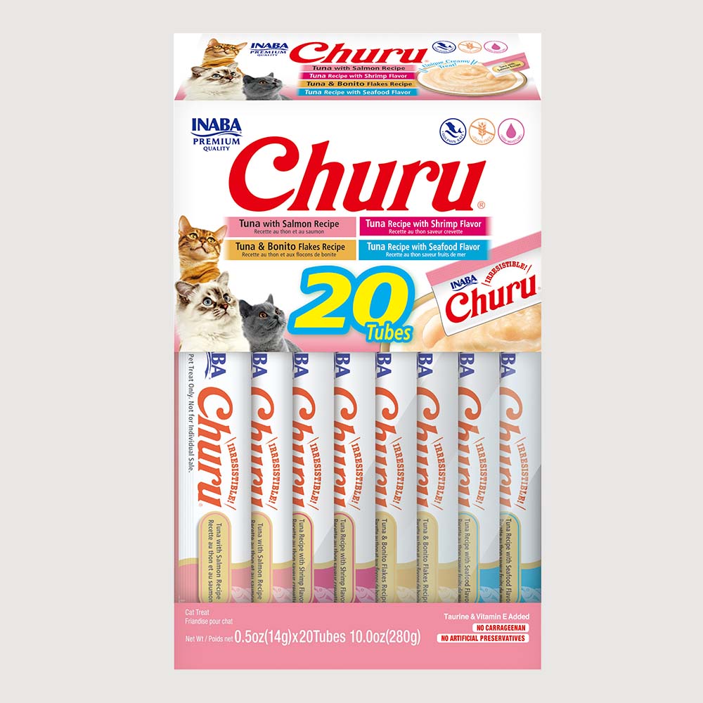 Snack Para Gato Cremoso Inaba Churu tuna seafood mix variety 20 tubos (rosado) 280 g