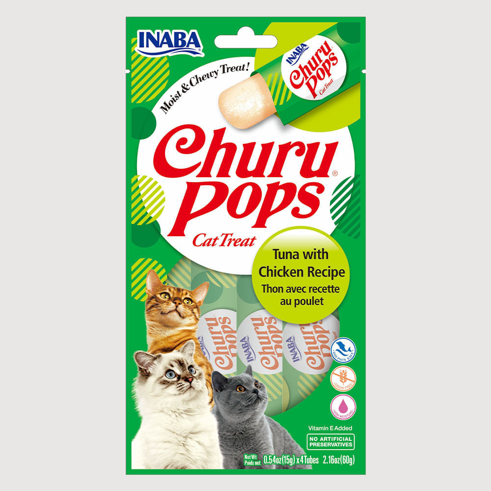 Snack Para Gato Inaba Churu Pops Atún Y Pollo 14 g