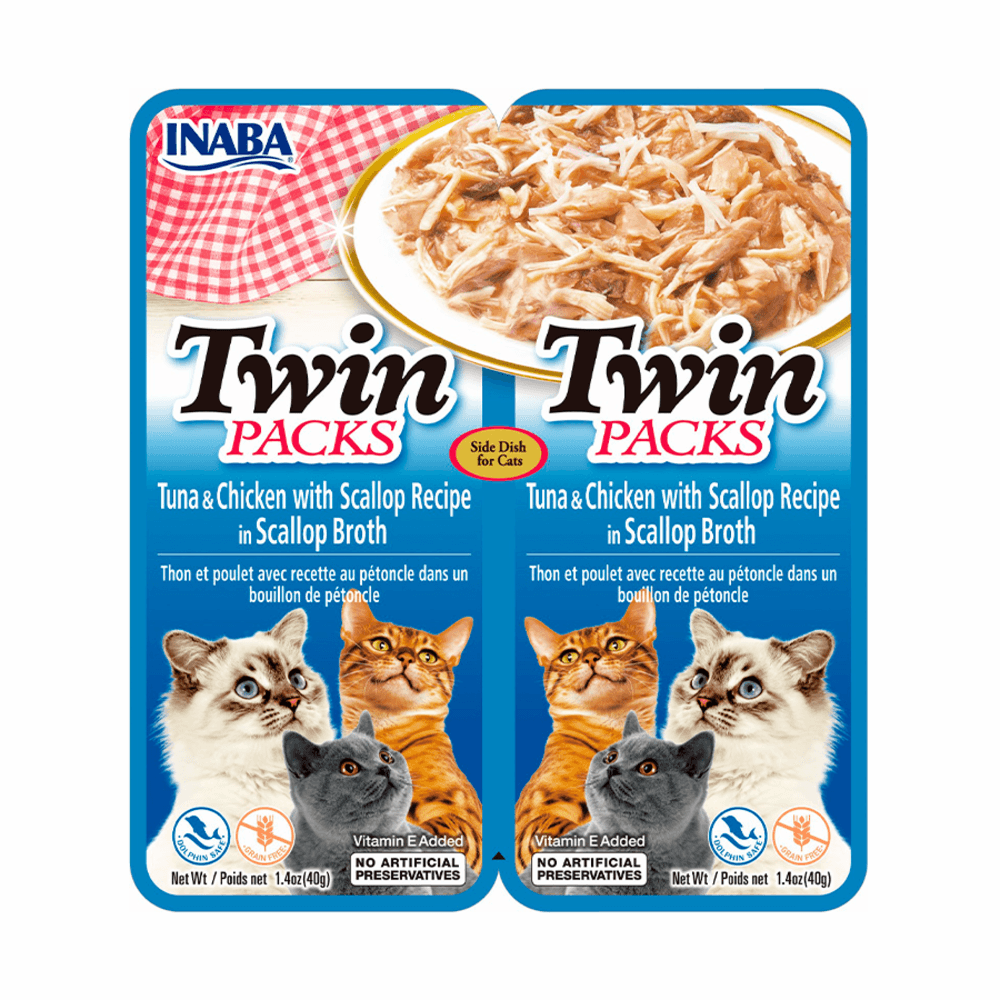 Snack Twin Pack Atún Pollo y Vieira para Gato Inaba 2 x 40 g
