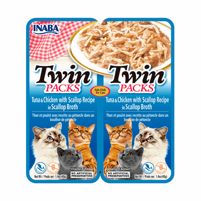 Snack Twin Pack Atún Pollo y Vieira para Gato Inaba 2 x 40 g