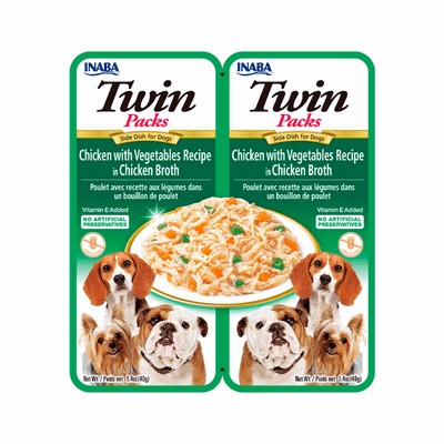 Snack Twin Pack Pollo y Vegetales para Perro Inaba 2 x 40 g