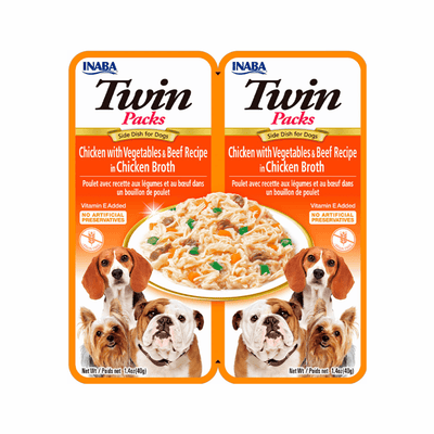 Snack Twin Pack Pollo Vegetales y Carne para Perro Inaba 2 x 40 g