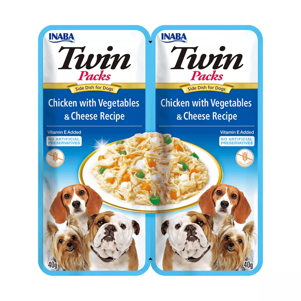 Snack Twin Pack Pollo Vegetales y Queso para Perro Inaba 2 x 40 g