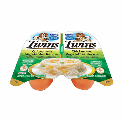Snack Dog Twins Pollo y Vegetales para Perro Inaba 2 x 35 g