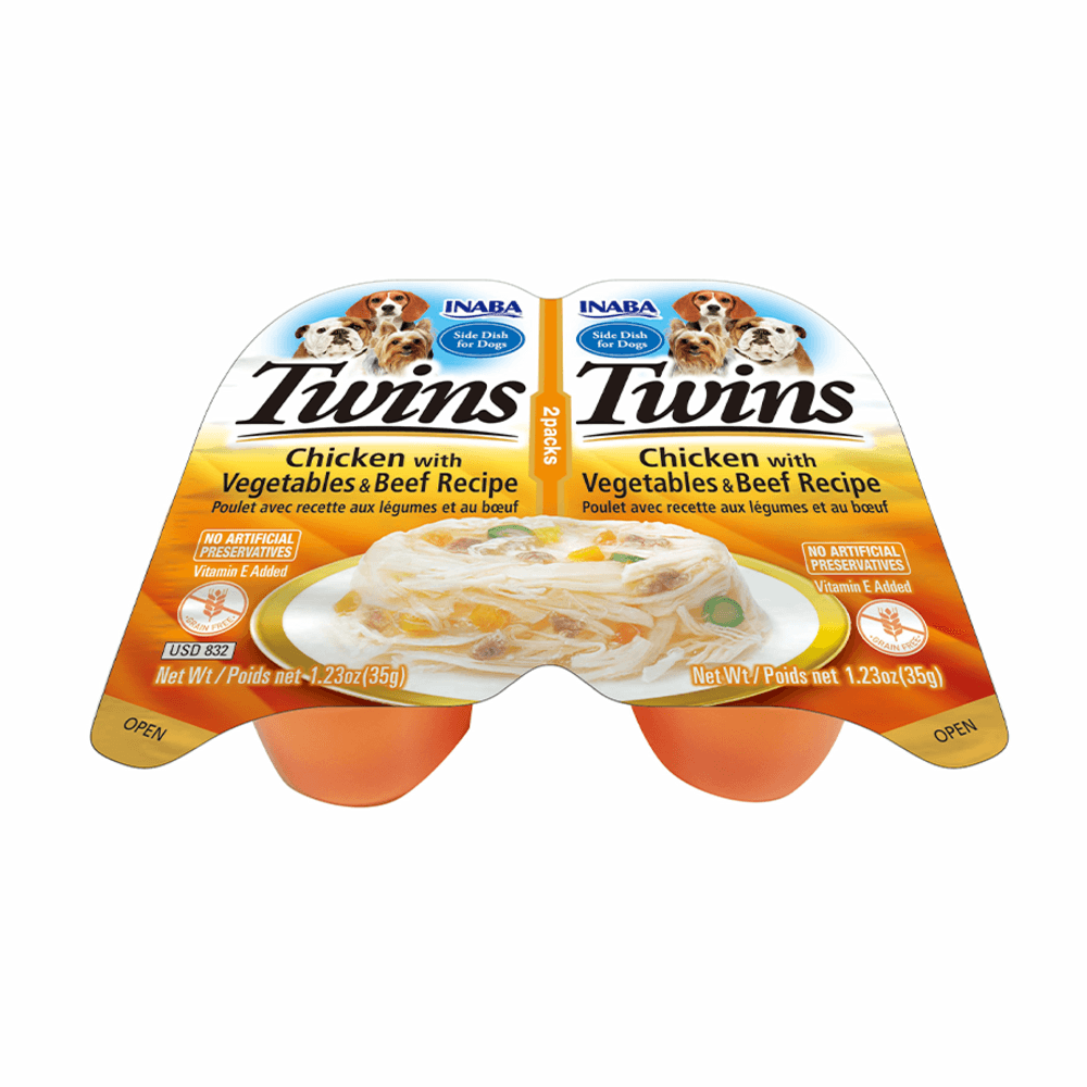 Snack Dog Twins Pollo Vegetales y Carne para Perro Inaba 2 x 35 g