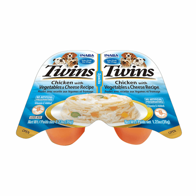 Snack Dog Twins Pollo Vegetales y Queso para Perro Inaba 2 x 35 g