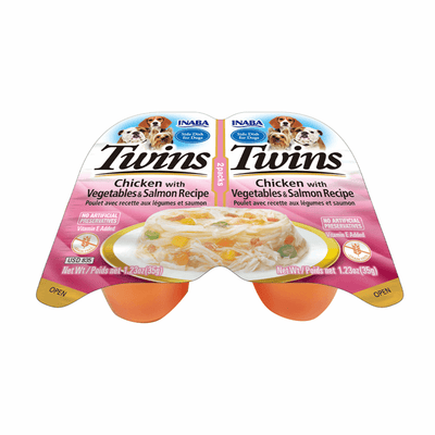 Snack Dog Twins Pollo Vegetales y Salmón para Perro Inaba 2 x 35 g