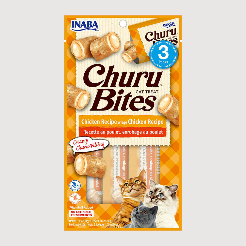 Snack Cremoso Para Gato Inaba Churu Bites Pollo Wraps 30 g