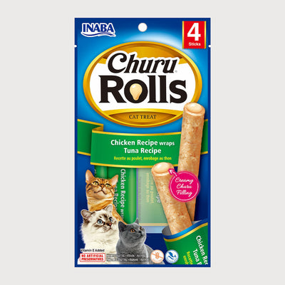 Snack Para Gato Churu Rolls Pollo - Atún 40 g - 4 Piezas