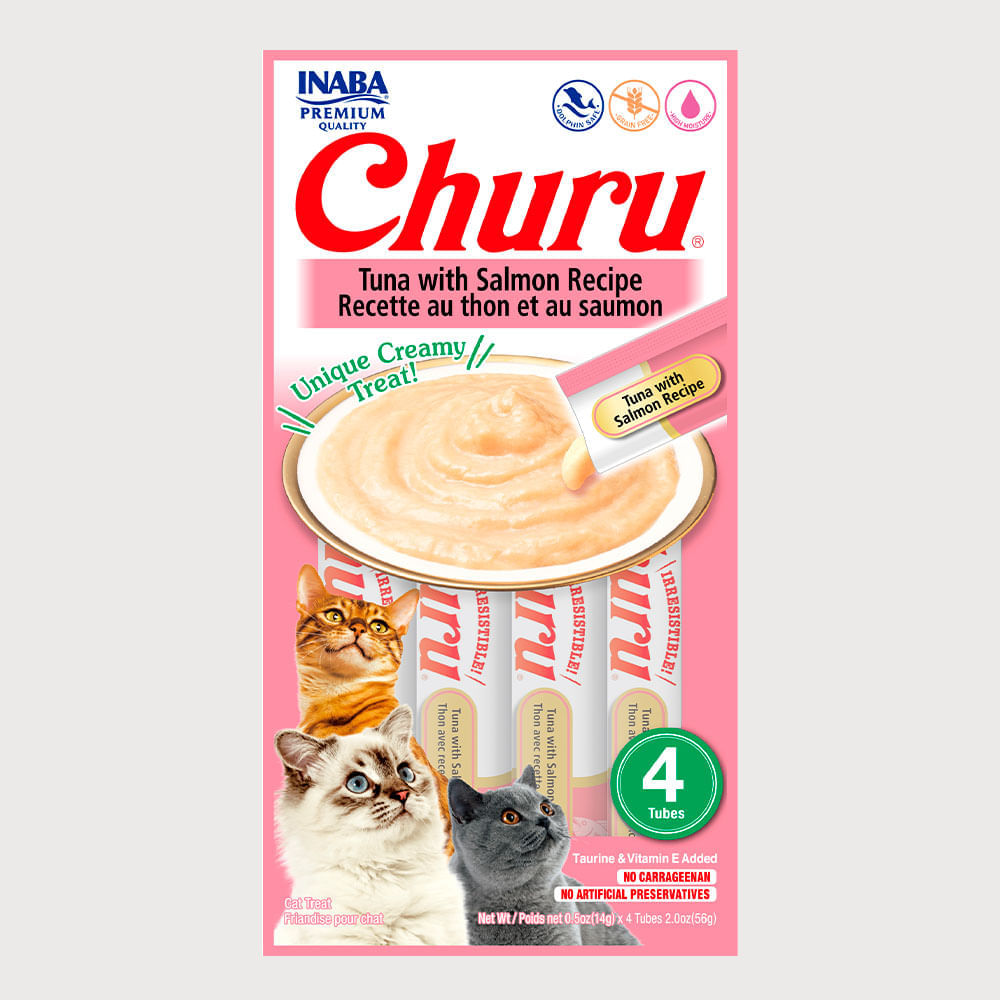 Snack Para Gato Cremoso Inaba Churu Atún y Salmón 14 g