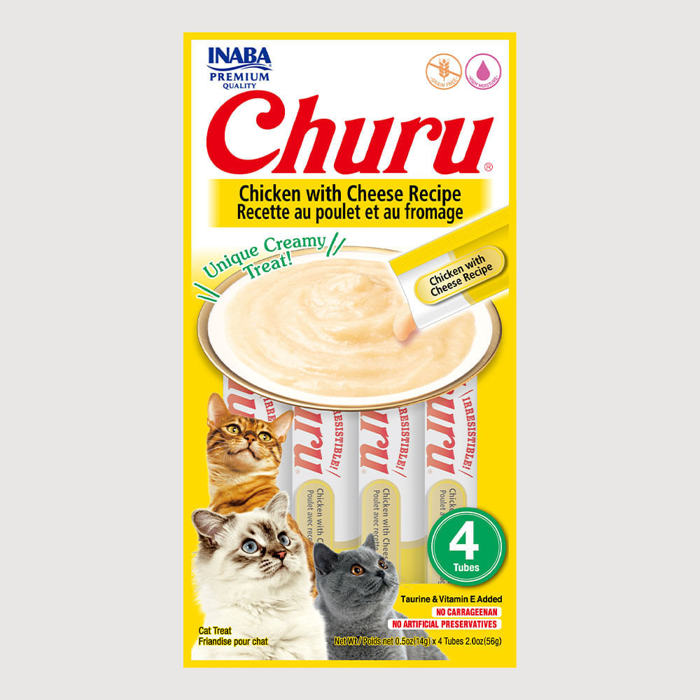Snack Para Gato Cremoso Inaba Churu Pollo y Queso 14 g