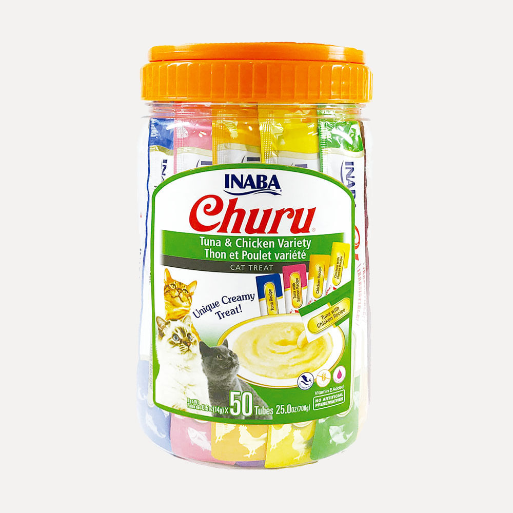 Snack Cremoso Para Gato Inaba Churu Bombonera Sabor Surtido Pollo Y Atún 700 g