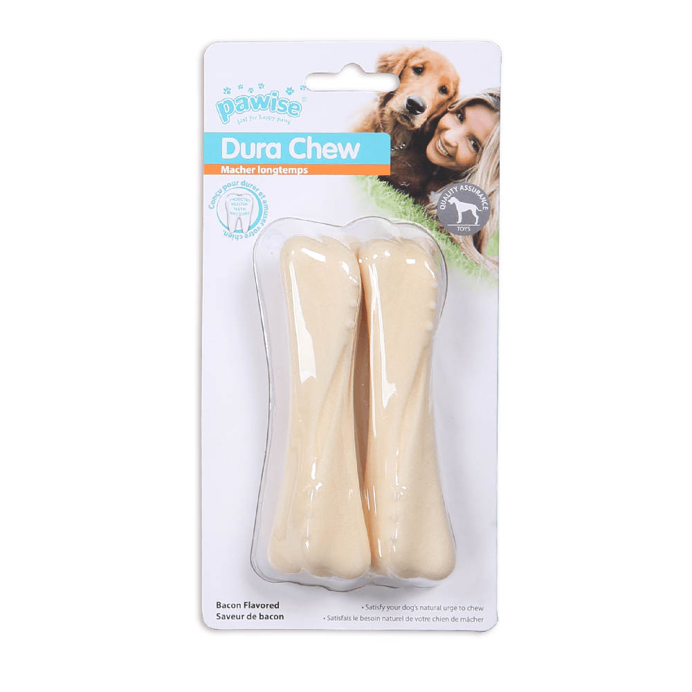 Juguete Para Perro Pawise Hueso Sabor Tocino Beige M