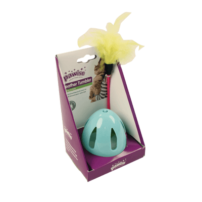 Juguete Pawise Vaso de Plumas para Gato Único