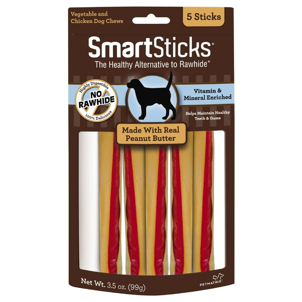 Sticks Para Perro Smartbones Mantequilla De Maní Sin Carnaza 5 u