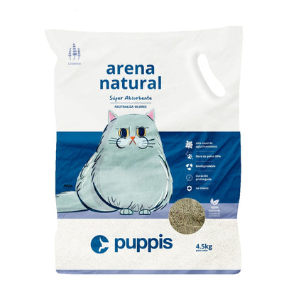 Arena Para Gato Puppis Natural 4,5 kg