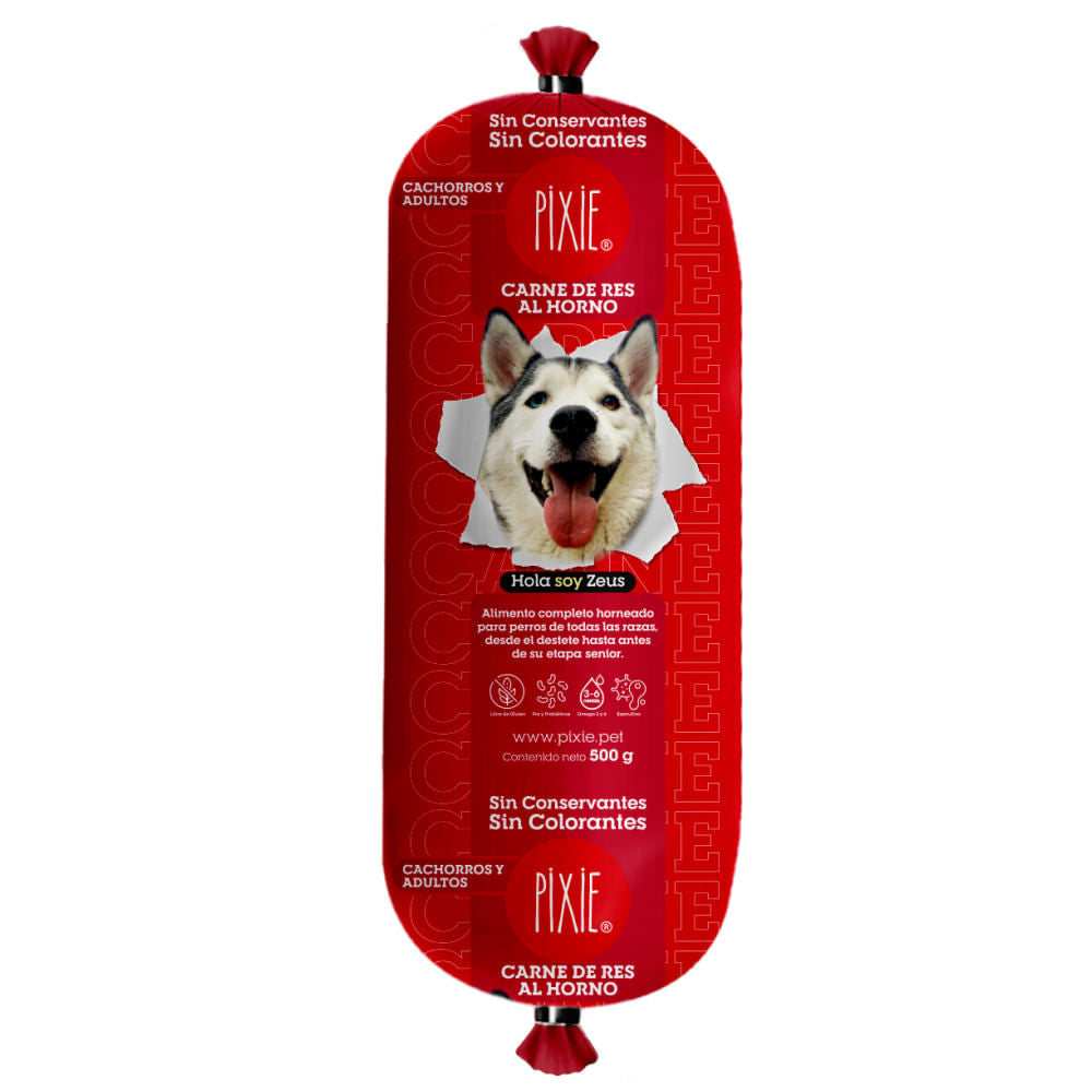 Alimento Húmedo Para Perro Pixie Dieta De Carne De Res Al Horno 500 g