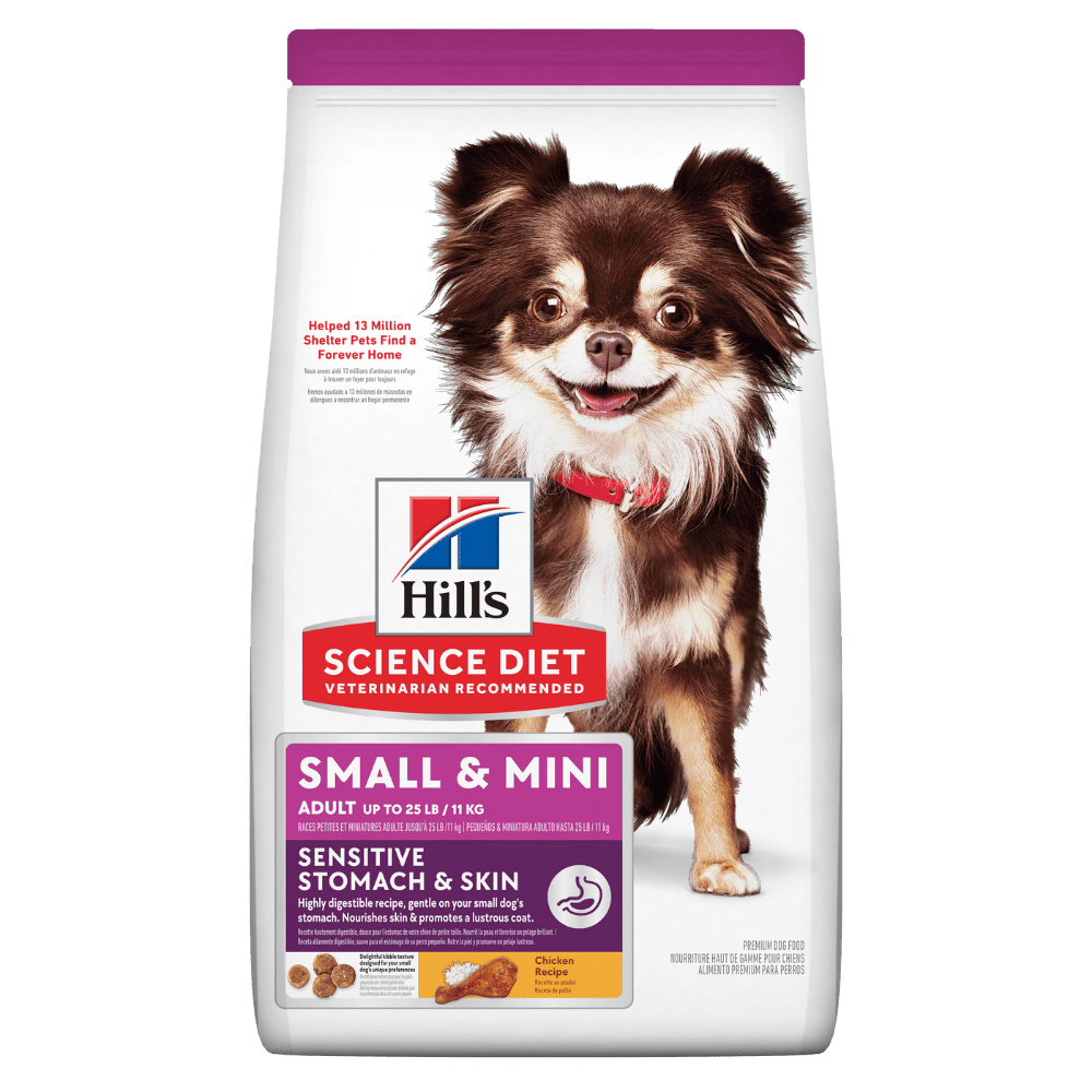Alimento seco para perro Hills Science Diet Razas Pequeñas y Mini Piel y Estómago Sensibles 15 lb