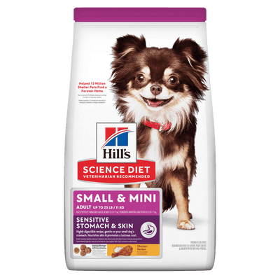 Alimento seco para perro Hills Science Diet Razas Pequeñas y Mini Piel y Estómago Sensibles 15 lb