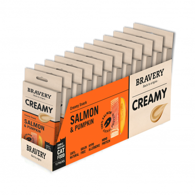 Bravery Creamy Salmon & Pumpkin Pack de 12 cajas de 56 g