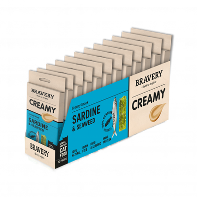 Bravery Creamy Sardine & Seaweed Pack de 12 cajas de 56 g