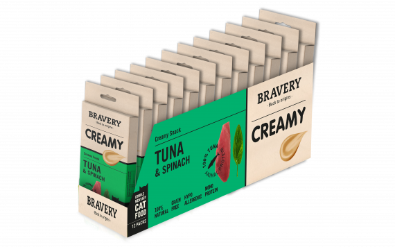 Bravery Creamy Tuna & Spinach Pack de 12 cajas de 56 g