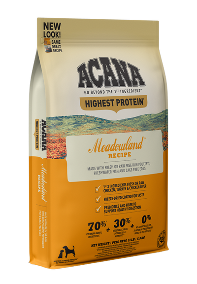 Acana Highest Protein, Meadowland Recipe – Alimento para perros 11.4 kg