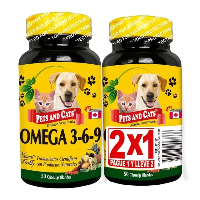 Suplemento Para Mascotas Omega 3-6-9 2x1 Frasco 50 Caps