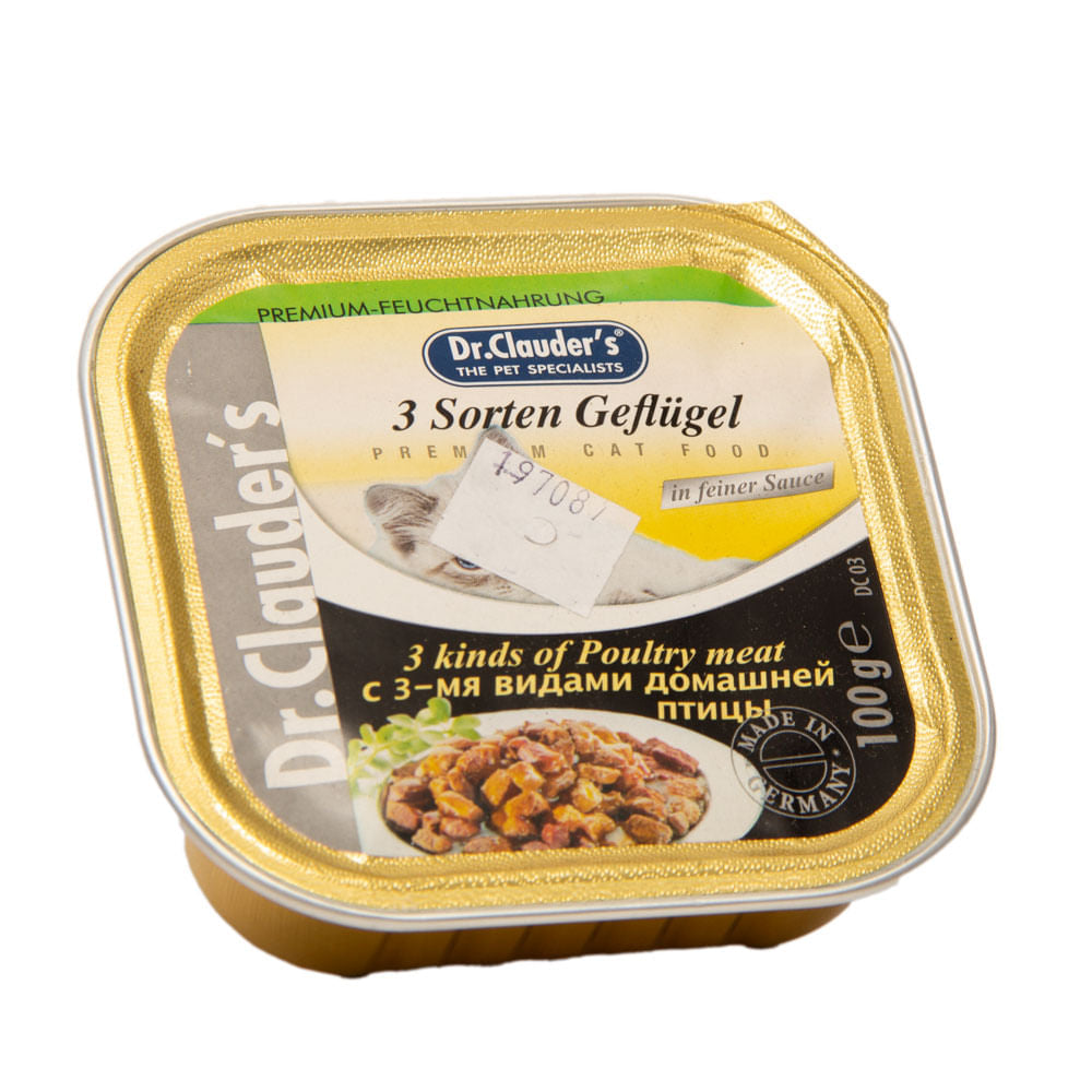 Alimento Húmedo Para Gato Dr.Clauder's Pouch Aves De Corral 100 g