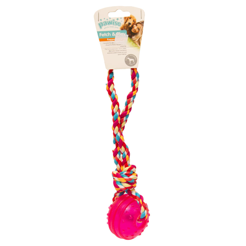Pelota Con Mango De Cuerda Pawise (Colores Surtidos) Único