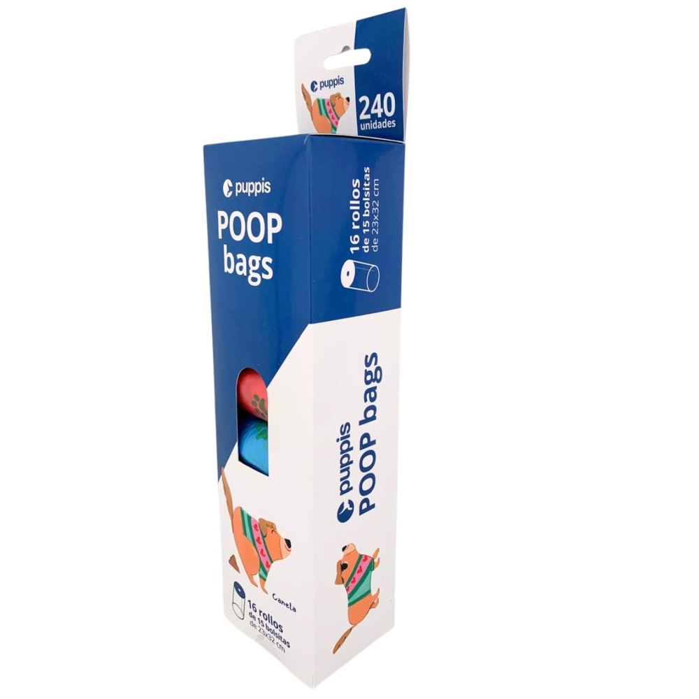 Bolsas Recolectoras Recolector Poop Bag Puppis 16 Rollos x15