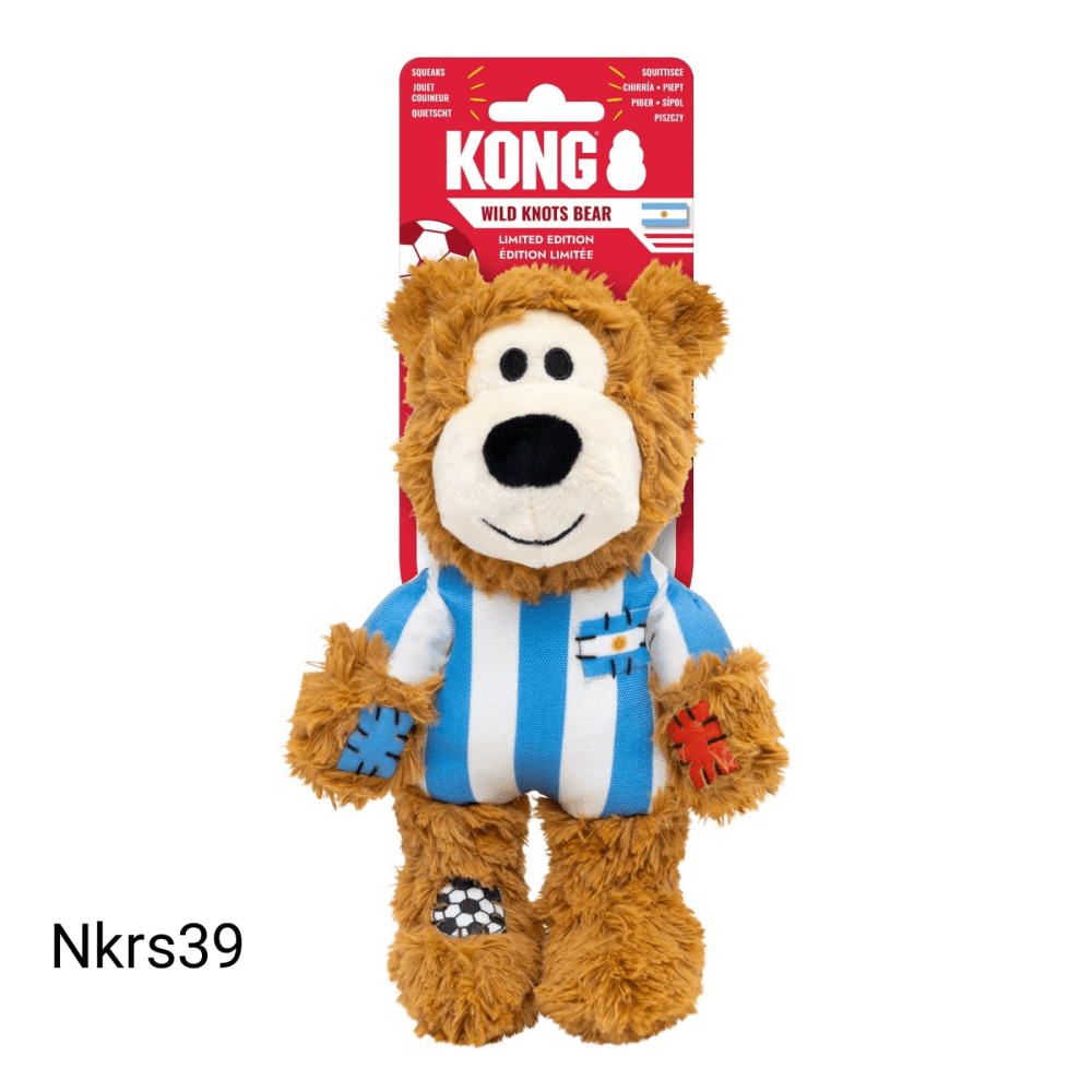 Peluche Oso Mundialista Argentina para Perro Kong Único