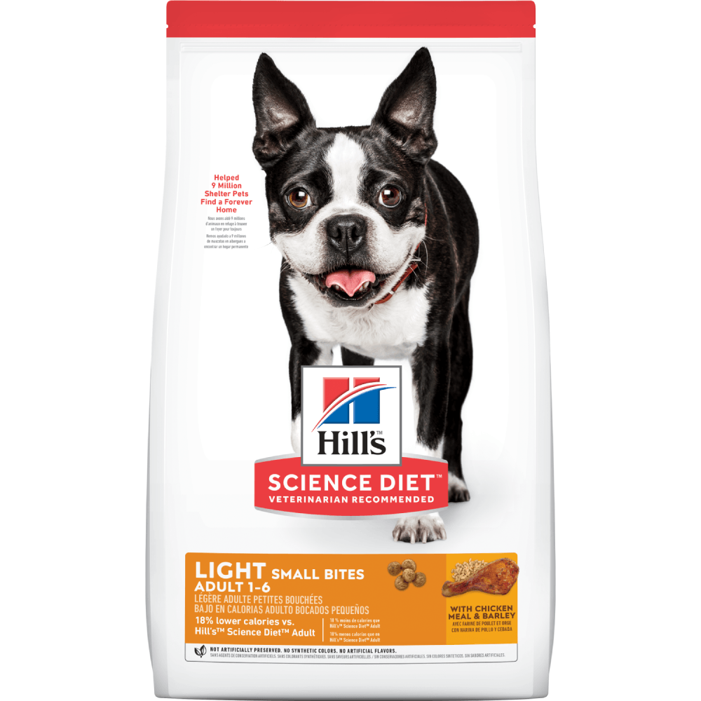 Alimento seco para perro Hills Science Diet Adult Light Small Bites bajo en calorías bocados pequeños 4,5 lb