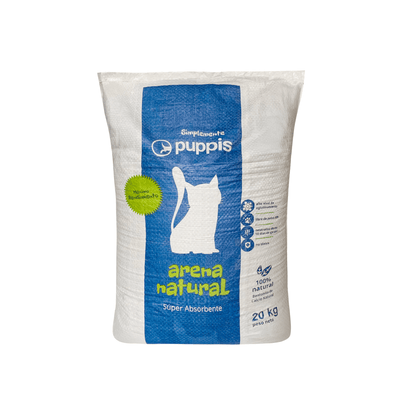 Arena Para Gato Puppis Bentonita Económica 20 kg