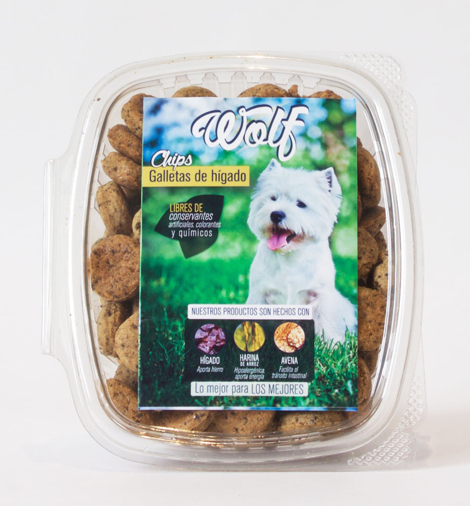 Snack Para  Perro Galleta Wolf Chips De Hígado 350 g