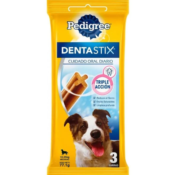 Snacks Para Perro Pedigree Dentastix Raza Mediana 3 Barras