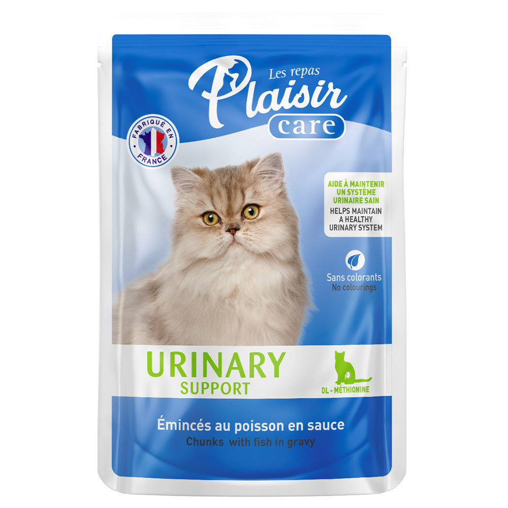 Alimento húmedo Para Gato Plaisir Care Urinary Trocitos Con Pescado En Salsa