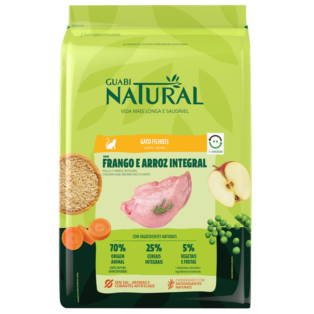 Alimento Para Gatito Guabi Natural Sabor Pollo y Arroz Integral
