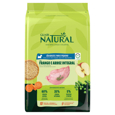 Alimento Para Perro Adulto Raza Mini y Pequeña Guabi Natural Sabor Pollo y Arroz Integral
