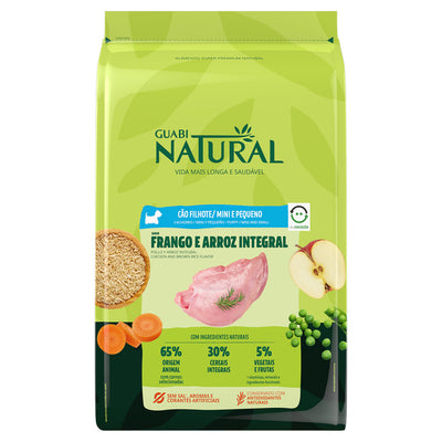 Alimento Para Perro Cachorro Raza Mini y Pequeña Guabi Natural Sabor Pollo y Arroz Integral