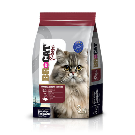 Alimento seco BR for Cat Pure Adultos Castrados Atún