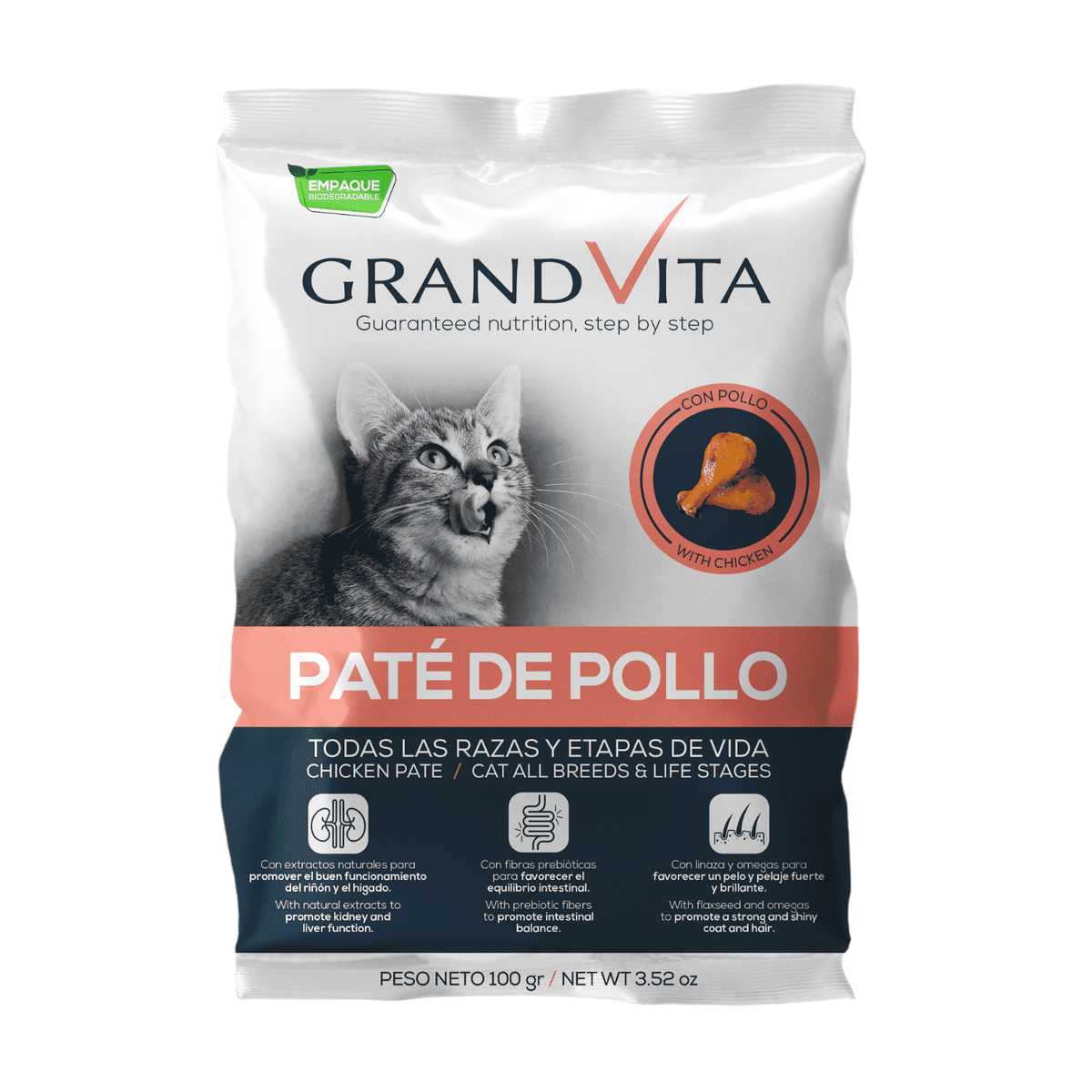 Comida Húmeda para gato Grand Vita Paté Pollo