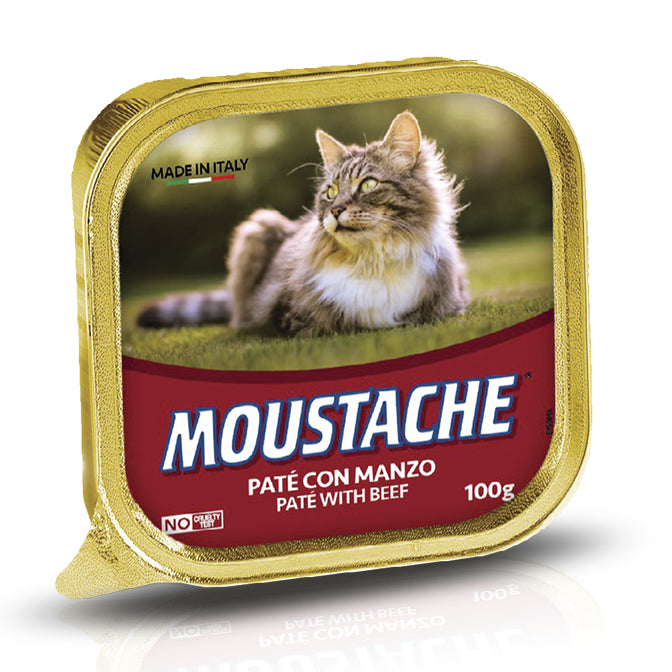 Alimento húmedo Moustache Paté con Ternera