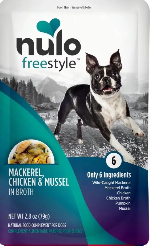 Nulo Dog FreeStyle Grain Free Meal Enhancer - Pouch Pescado Caballa, Pollo Y Mejillones