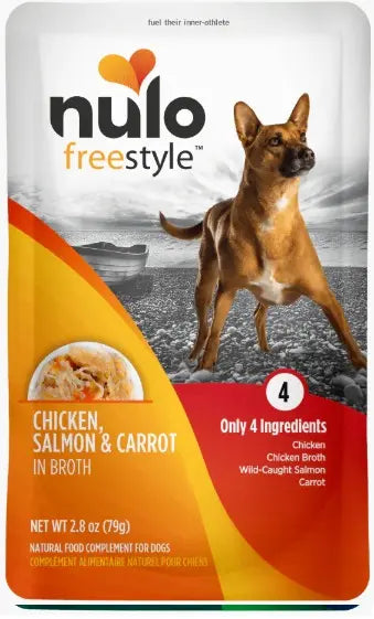 Nulo Dog FreeStyle Grain Free Meal Enhancer - Pouch Pollo, Salmon Y Zanahoria