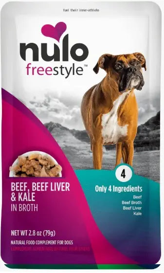 Nulo Dog FreeStyle Grain Free Meal Enhancer - Pouch Res, Higado Res Y Col Rizada