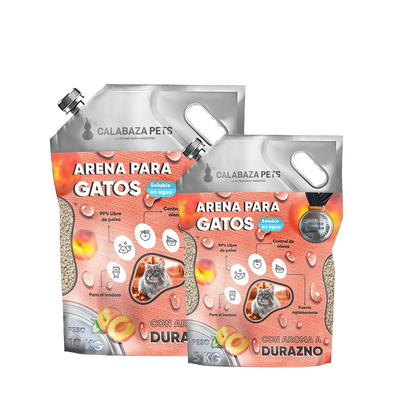 PR63 Calabaza Pets Arena bentonita premium aroma durazno