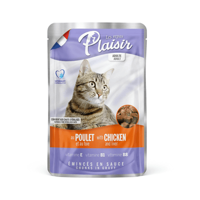 Alimento Húmedo Gato Plaisir Pouch Trozos De Pollo E Hígado 100 g