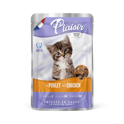 Alimento Húmedo Kitten Plaisir Pouch Trozos De Pollo En Salsa 100 g
